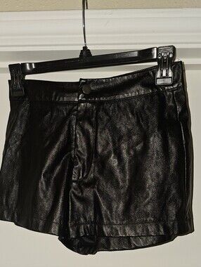H&M Black Faux Leather Women's Shorts